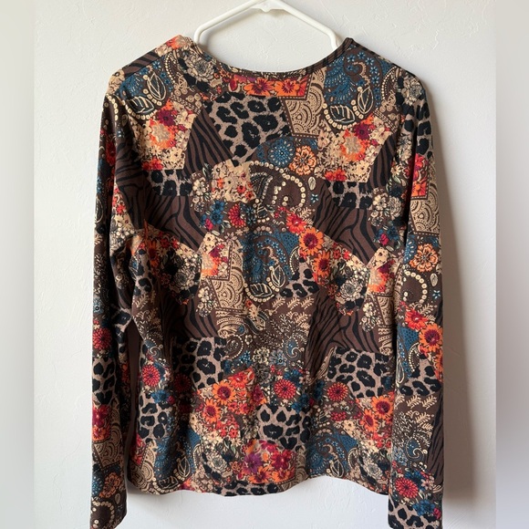 Croft & Barrow Multicolor V-Neck Blouse - Picture 4 of 4